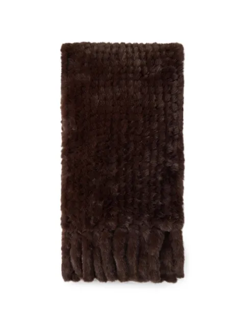 PINKO faux-fur fringed scarf Brown 107079A3EH