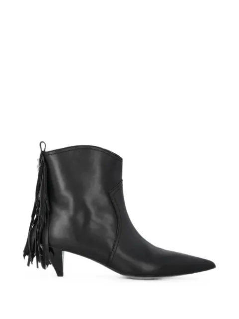 PINKO fringe-detail pointed-toe boots Black SD0653P001