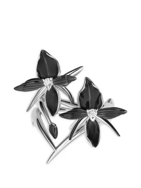 Shaun Leane Black Orchid diamond ring Silver OR011SSBKRZJ