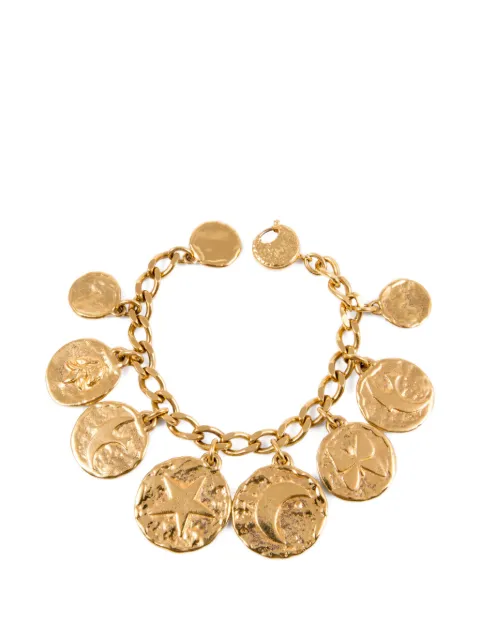 Saint Laurent Pre-Owned 1980s coin-charm bracelet Gold 15016502