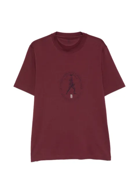 Brunello Cucinelli logo-print crew-neck T-shirt Red M0B138519C9763