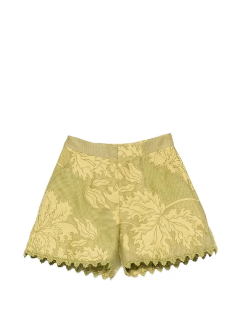 La DoubleJ Good Butt jacquard lace-trimmed shorts Green TRO0010JCQ140SWA02