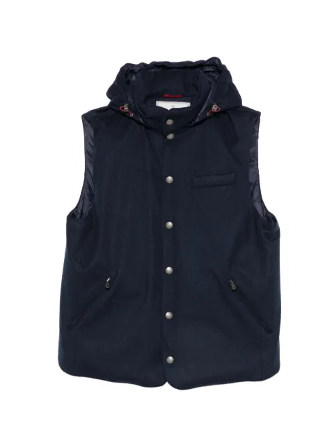 Brunello Cucinelli hooded press-stud gilet Blue MM4701775CQJ36