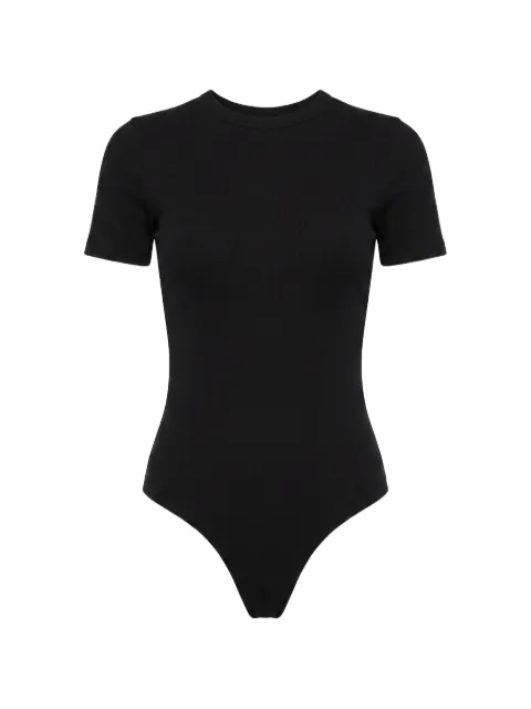 WARDROBE.NYC ribbed-knit short-sleeve bodysuit Black W1170H26JE