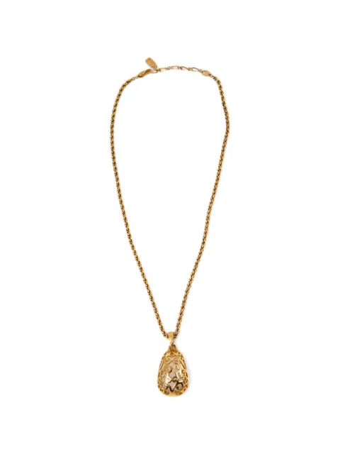 Saint Laurent Pre-Owned 1990s filigree drop necklace Gold 15026504