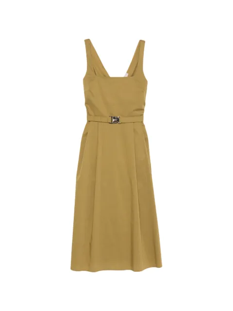 CARLA G. belted pleated midi dress Green ATUV10D636