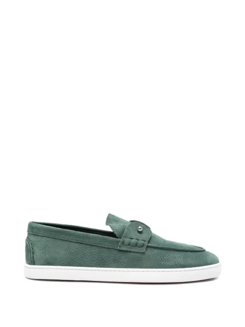Christian Louboutin Chambeliboat pebbled metal-bar loafers Green 1260680E859