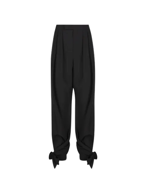 Chloé bow-detail pleated trousers Black CH26APA12067001