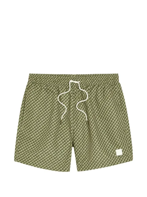 BOSS geometric-print drawstring swim shorts Green 50518968