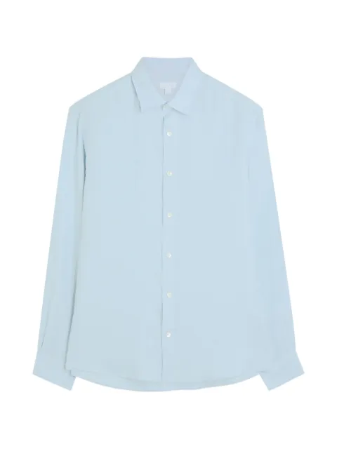 Sunspel long-sleeve button-down shirt Blue MSHT2106BUWG