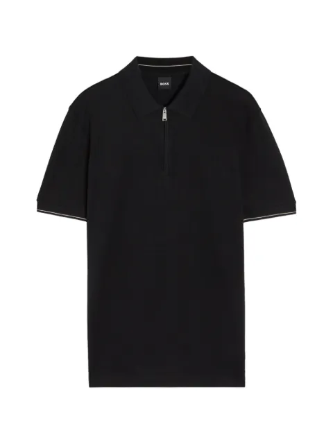 BOSS zip-fastening polo shirt Black 50564941
