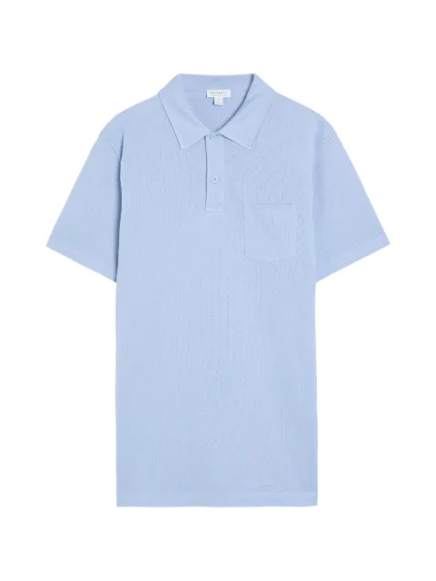 Sunspel chest-pocket polo shirt Blue MPOL1026BUWV