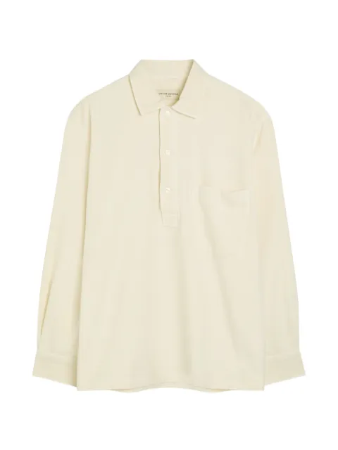 Officine Generale Jordy long-sleeve button-placket shirt Neutrals W26MSHI002PRE