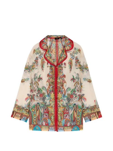 ETRO paisley-print silk cover-up shirt Neutrals WRPA0038AK136X0