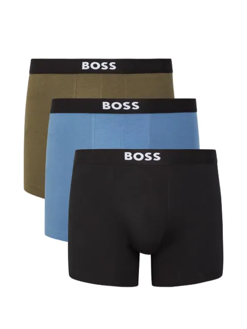 BOSS logo-waistband boxer briefs (set of three) Green 50544272