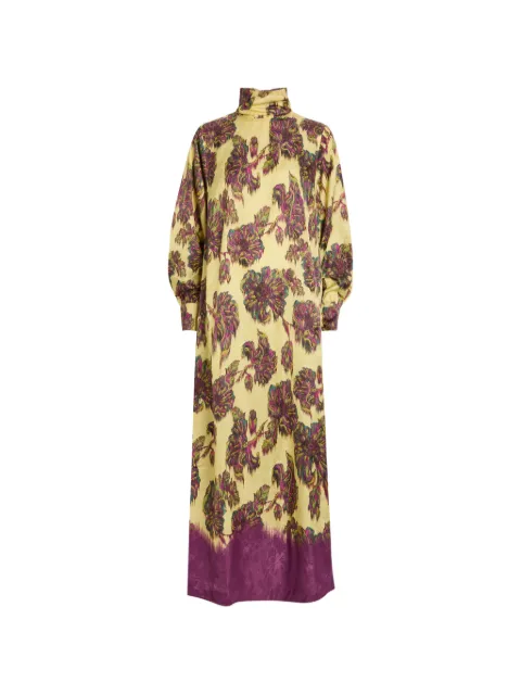 ALEMAIS Jerry floral-print high-neck maxi dress Yellow 7744D