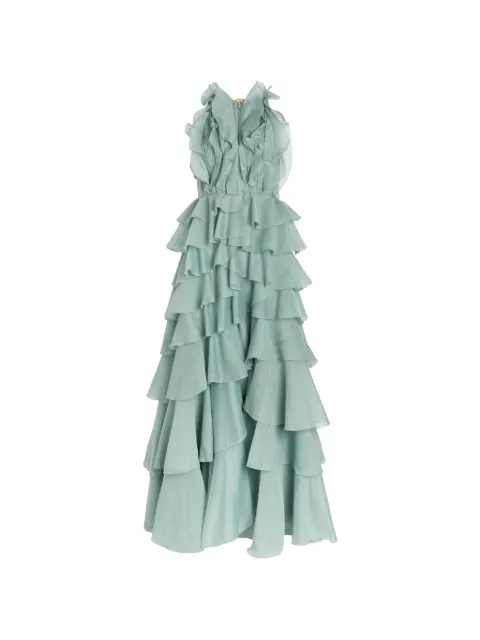 Aje ruffled tiered maxi dress Green 26RE5060