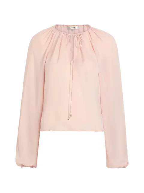 FRAME Balloon tie-fastening silk blouse Pink WE26WBL029