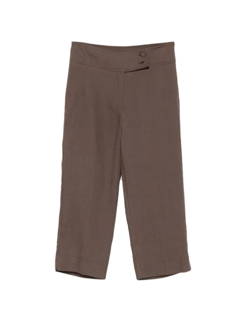 VICOLO button-detail cropped trousers Brown TAB1595