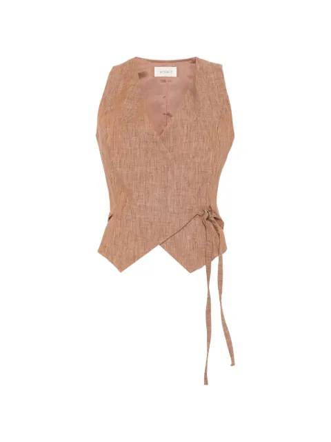 VICOLO wrap-style sleeveless vest Brown TAB1728