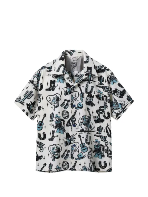 star of hollywood graphic-print short-sleeved shirt White SH39706