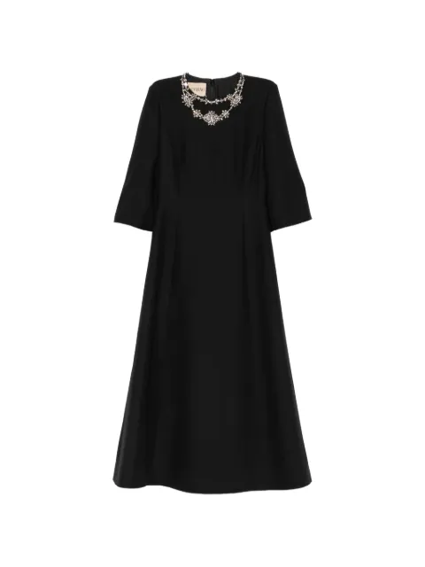 Valentino Garavani crystal-embellished A-line midi dress Black 9B3VAKM51CF