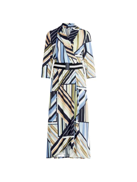 Betty Barclay geometric-print belted dress Blue 18391841
