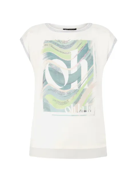 Betty Barclay graphic-print rhinestone-embellished top Neutrals 27702063