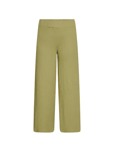 Betty Barclay seersucker-texture wide-leg trousers Green 61551821