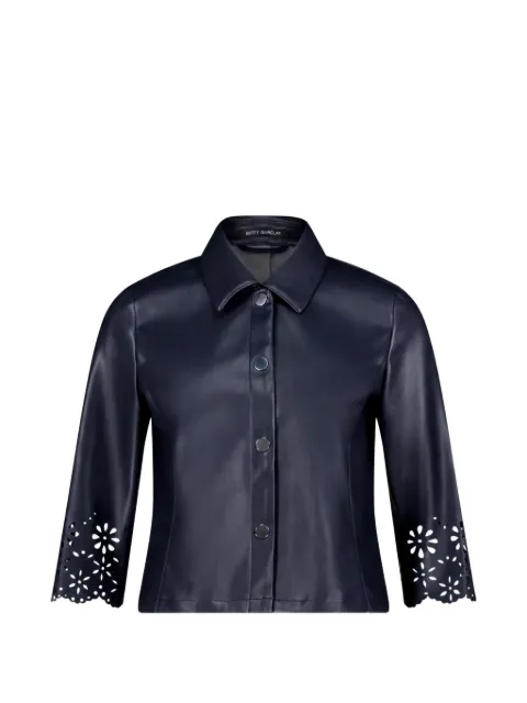 Betty Barclay classic-collar perforated-detail jacket Blue 47412738