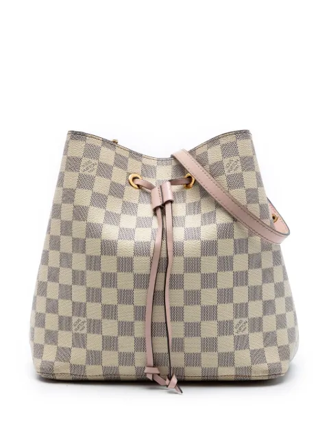 Louis Vuitton Pre-Owned 2019 Damier Azur Neonoe MM bucket bag White YAWWSN4NSRPAEOOC