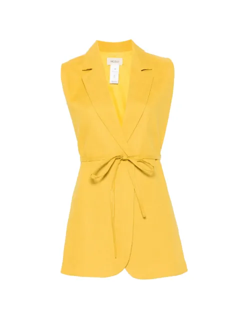 VICOLO belted sleeveless gilet Yellow TAB1579