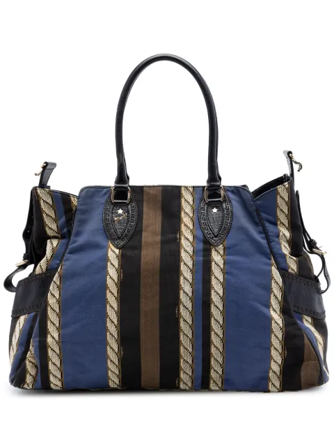 Fendi Pre-Owned 2000-2010 Large Pequin Canvas Etniko Du Jour handbag Blue 1CAOTWBZ42XI7OFO