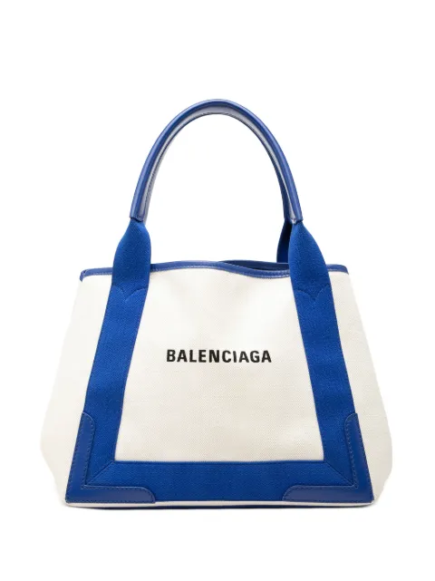 Balenciaga Pre-Owned 2006 Canvas Navy Cabas S Tote satchel White 7RNLDCR3PVSW8U4L