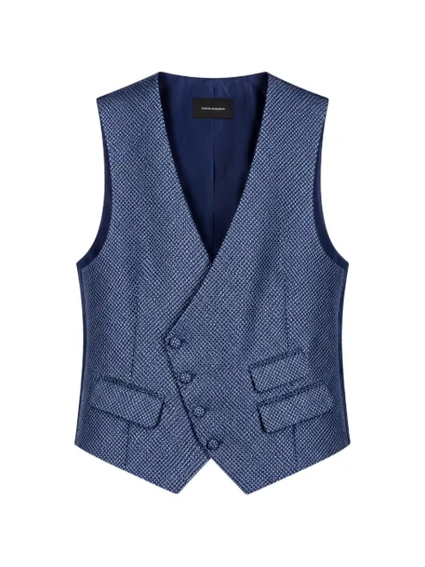 RAMON SANJURJO double-breasted textured waistcoat Blue RS3627149532BLUE