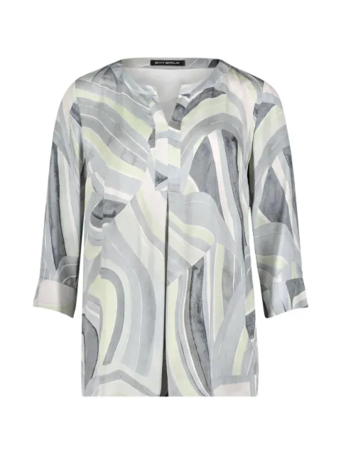 Betty Barclay abstract-print three-quarter-sleeve top Green 80271859