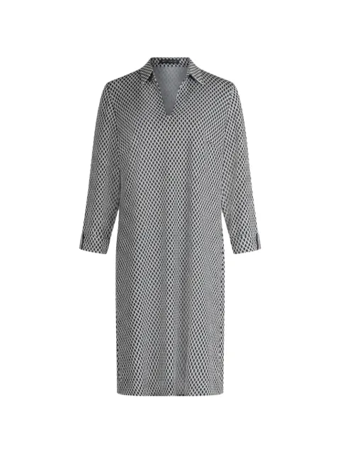 Betty Barclay geometric-print three-quarter-sleeve mini dress White 18381854