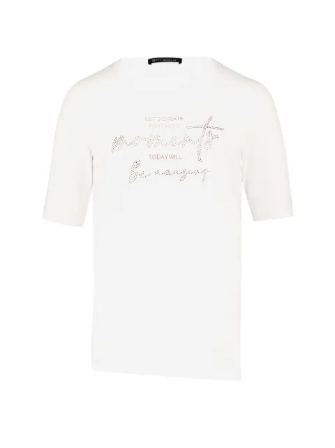 Betty Barclay slogan-print rhinestone-embellished T-shirt Neutrals 27852063