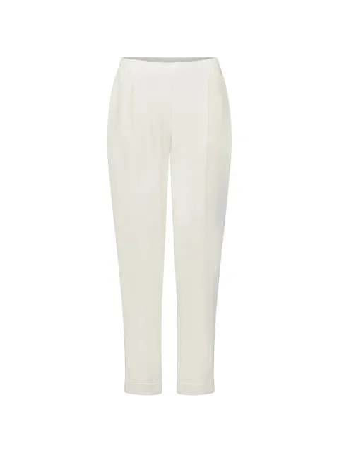 Betty Barclay elasticated-waistband turned-up-cuffs trousers White 61611838