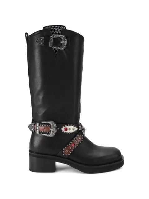 Kurt Geiger London Western studded biker boots Black 5852600109