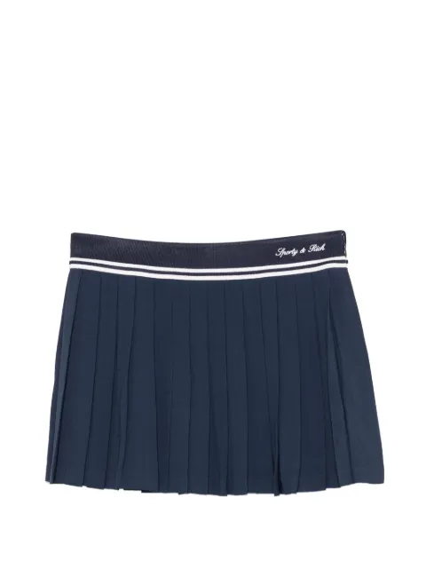 Sporty & Rich Abigail logo-embroidered pleated skirt Blue SK01275326BL106