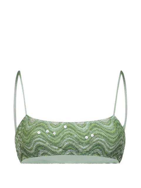 MC2 Saint Barth Rachel sequin-embellished bikini top Green SADI000101209L