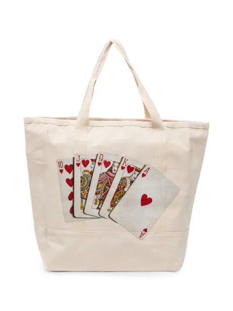 Melt playing-card print tote bag Neutrals MSBG5018