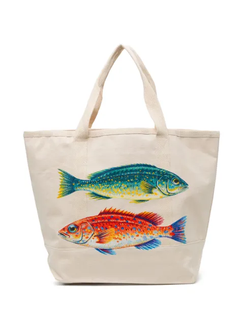 Melt fish-print tote bag Neutrals MSBG5011