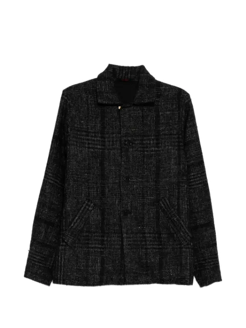 Ma+ check-pattern two-pocket shirt jacket Black J34WLC1