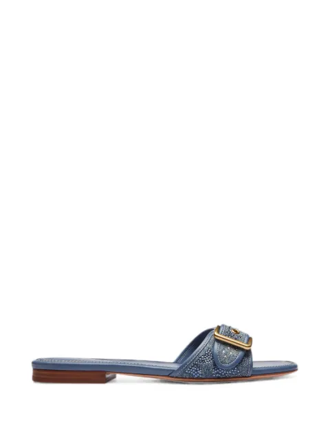 Coach crystal-embellished buckle-fastening sandals Blue CFA99