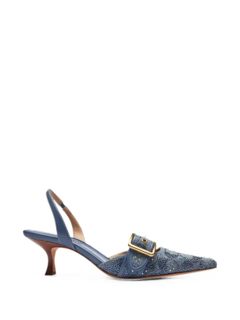 Coach crystal-embellished buckled pumps Blue CEX11