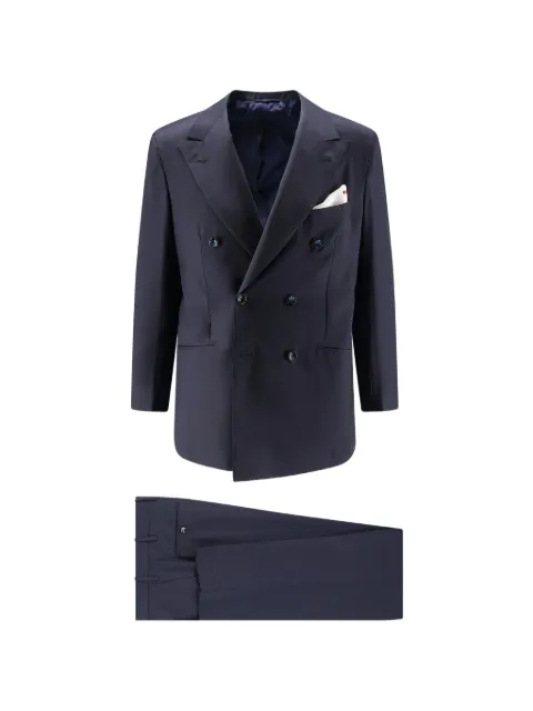 Kiton wool double-breasted suit Blue UA85TK08181