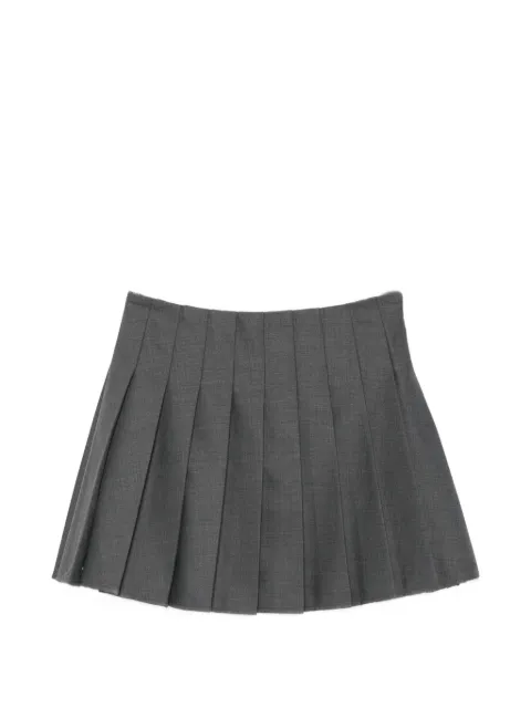 Self-Portrait lace-trim pleated mini skirt Grey PF26006SKGR