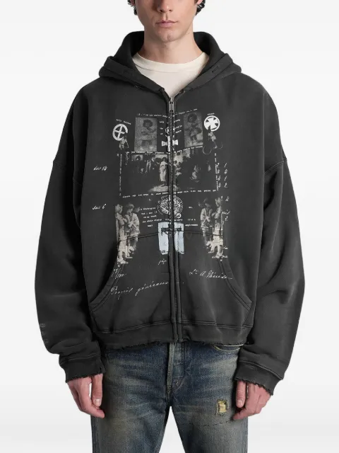 Enfants Riches Déprimés graphic-print zip-up hoodie Grey 020523